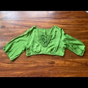 Beautiful green crop and flow bohemian like